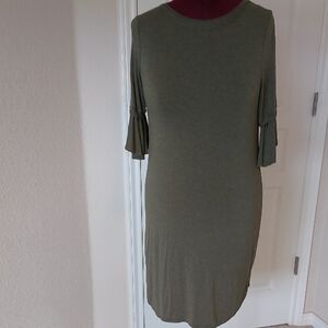 Elegant Olive Green Dress